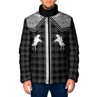 Aloha Hawaii Cowboys Paniolo Padded Jacket Black Palaka - Polynesian Pride