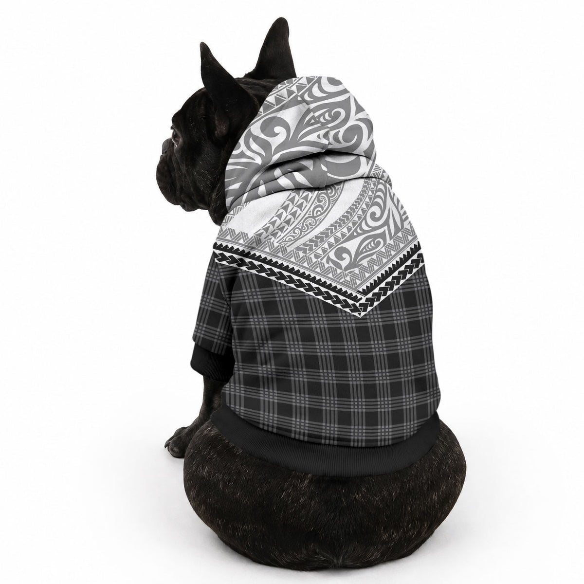 Aloha Hawaii Cowboys Paniolo Pet Hoodie Black Palaka