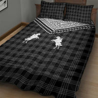 Aloha Hawaii Cowboys Paniolo Quilt Bed Set Black Palaka - Polynesian Pride
