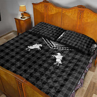 Aloha Hawaii Cowboys Paniolo Quilt Bed Set Black Palaka - Polynesian Pride