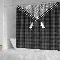 Aloha Hawaii Cowboys Paniolo Shower Curtain Black Palaka - Polynesian Pride