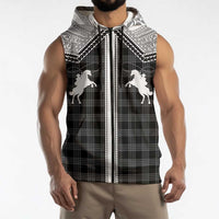 Aloha Hawaii Cowboys Paniolo Sleeveless Zip Hoodie Black Palaka LT7