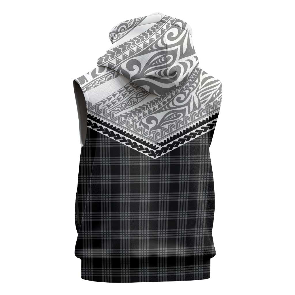 Aloha Hawaii Cowboys Paniolo Sleeveless Zip Hoodie Black Palaka - Polynesian Pride