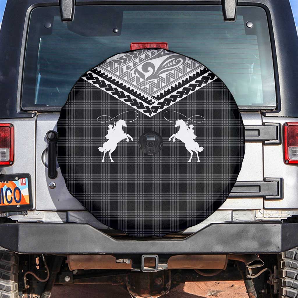 Aloha Hawaii Cowboys Paniolo Spare Tire Cover Black Palaka - Polynesian Pride