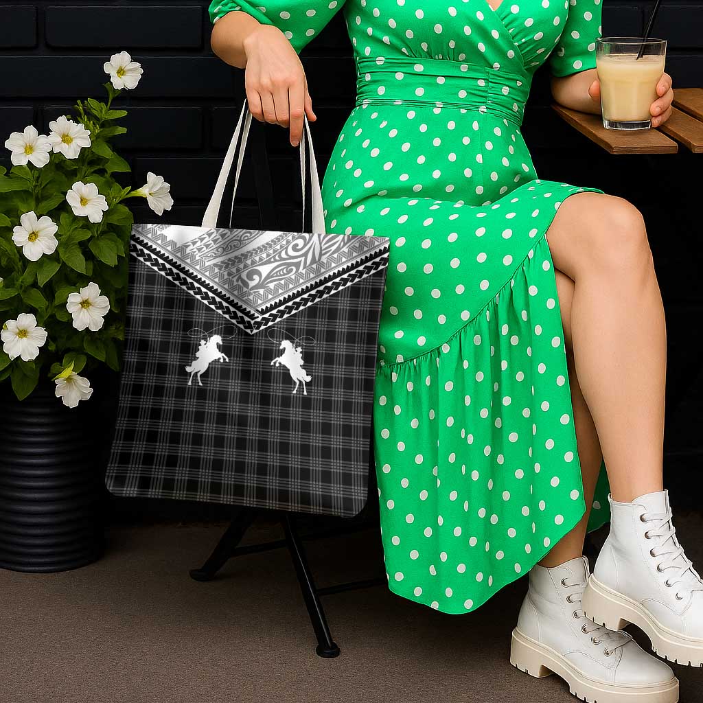 Aloha Hawaii Cowboys Paniolo Tote Bag Black Palaka - Polynesian Pride