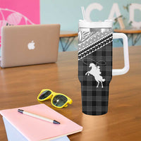 Aloha Hawaii Cowboys Paniolo Tumbler With Handle Black Palaka - Polynesian Pride
