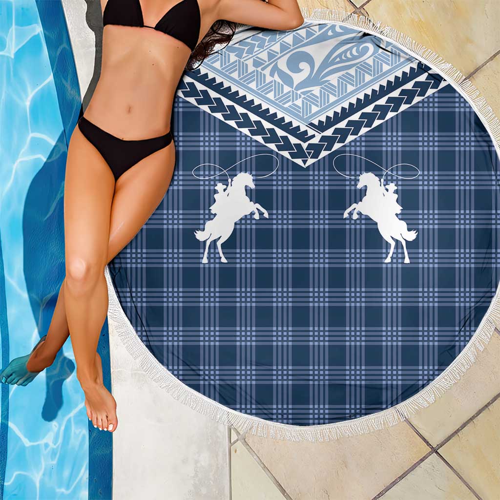 Aloha Hawaii Cowboys Paniolo Beach Blanket Navy Blue Palaka LT7 - Polynesian Pride