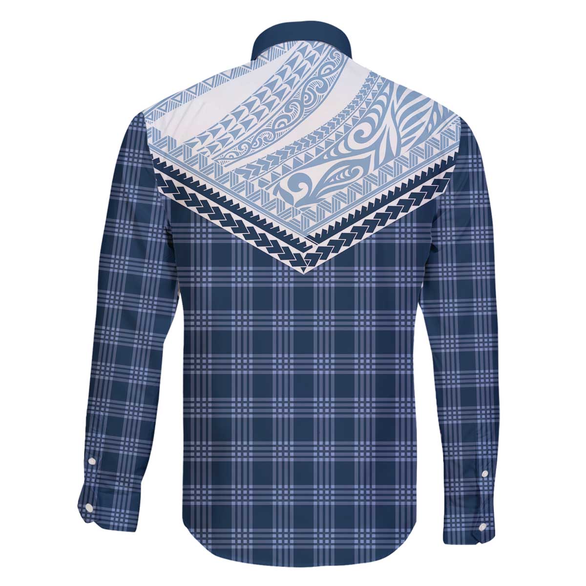 Aloha Hawaii Cowboys Paniolo Family Matching Off The Shoulder Long Sleeve Dress and Hawaiian Shirt Navy Blue Palaka - Polynesian Pride