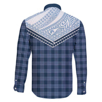 Aloha Hawaii Cowboys Paniolo Family Matching Off The Shoulder Long Sleeve Dress and Hawaiian Shirt Navy Blue Palaka - Polynesian Pride