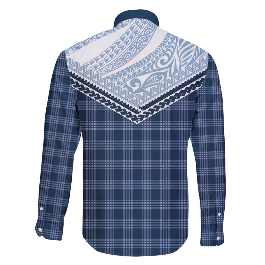 Aloha Hawaii Cowboys Paniolo Family Matching Puletasi and Hawaiian Shirt Navy Blue Palaka - Polynesian Pride