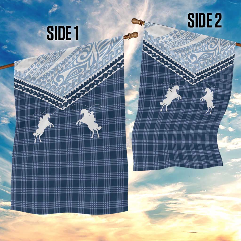 Aloha Hawaii Cowboys Paniolo Garden Flag Navy Blue Palaka - Polynesian Pride