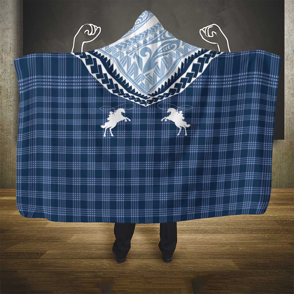 Aloha Hawaii Cowboys Paniolo Hooded Blanket Navy Blue Palaka - Polynesian Pride