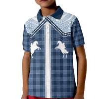 Aloha Hawaii Cowboys Paniolo Kid Polo Shirt Navy Blue Palaka - Polynesian Pride