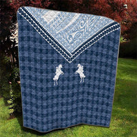 Aloha Hawaii Cowboys Paniolo Quilt Navy Blue Palaka - Polynesian Pride