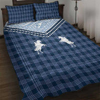 Aloha Hawaii Cowboys Paniolo Quilt Bed Set Navy Blue Palaka - Polynesian Pride