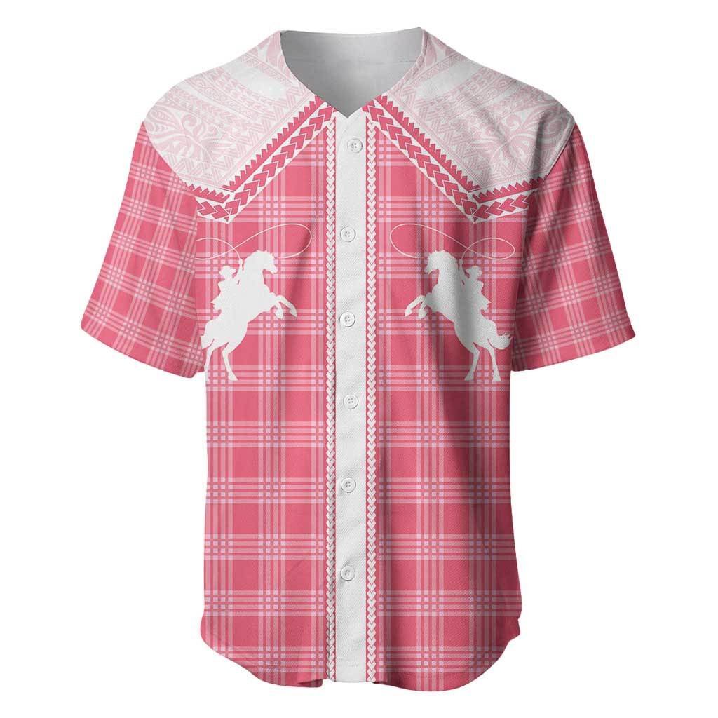Aloha Hawaii Cowboys Paniolo Baseball Jersey Rose Palaka LT7 Pink - Polynesian Pride