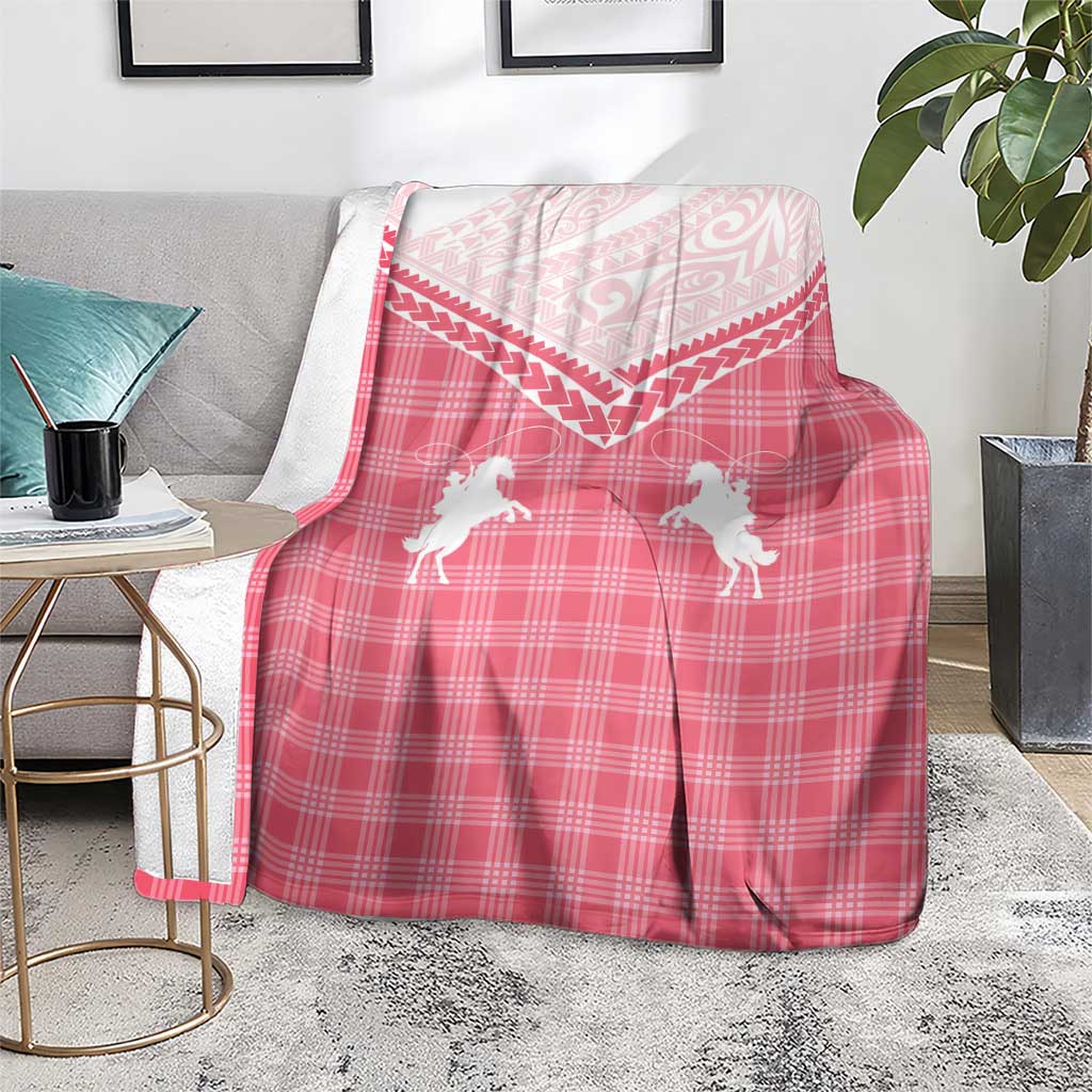 Aloha Hawaii Cowboys Paniolo Blanket Rose Palaka - Polynesian Pride