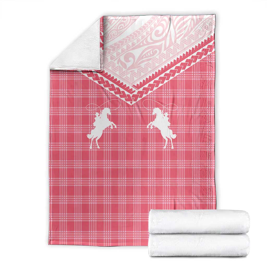 Aloha Hawaii Cowboys Paniolo Blanket Rose Palaka - Polynesian Pride