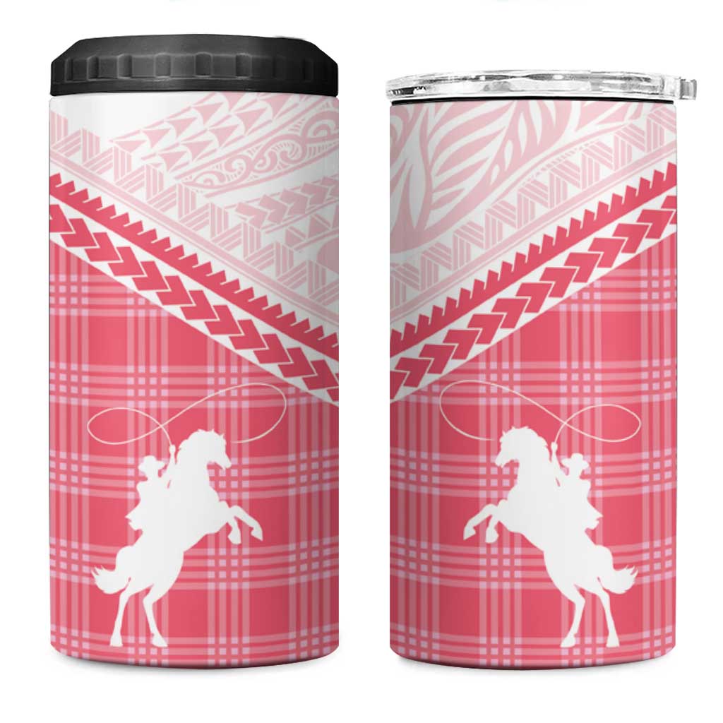 Aloha Hawaii Cowboys Paniolo 4 in 1 Can Cooler Tumbler Rose Palaka - Polynesian Pride