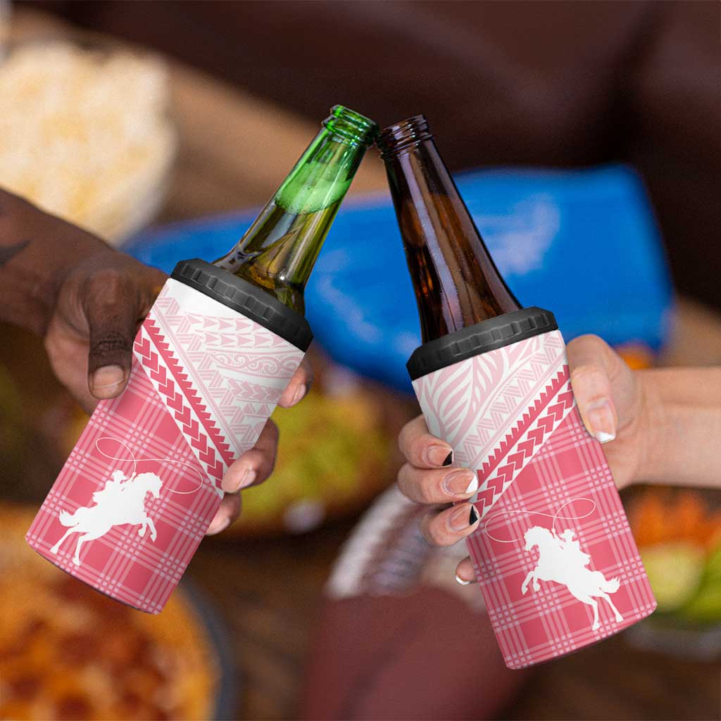 Aloha Hawaii Cowboys Paniolo 4 in 1 Can Cooler Tumbler Rose Palaka - Polynesian Pride