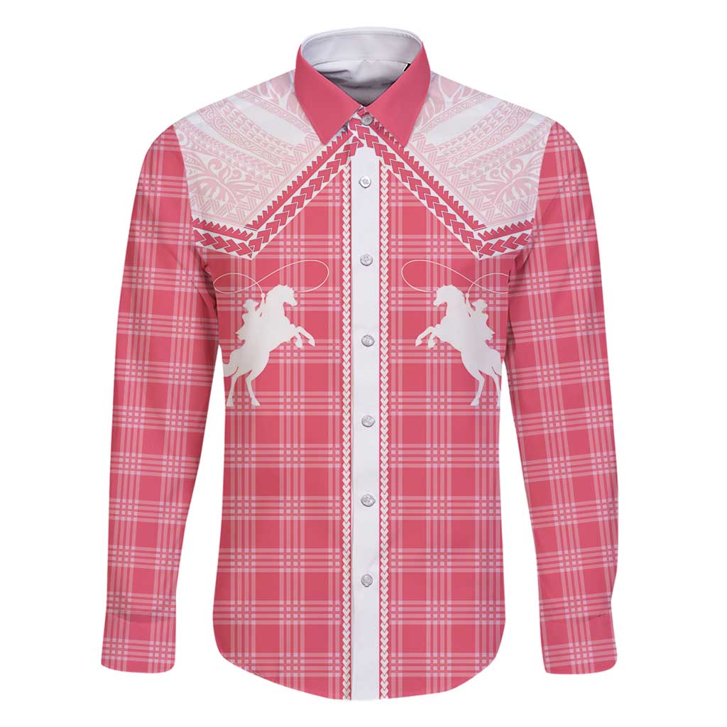 Aloha Hawaii Cowboys Paniolo Family Matching Summer Maxi Dress and Hawaiian Shirt Rose Palaka - Polynesian Pride