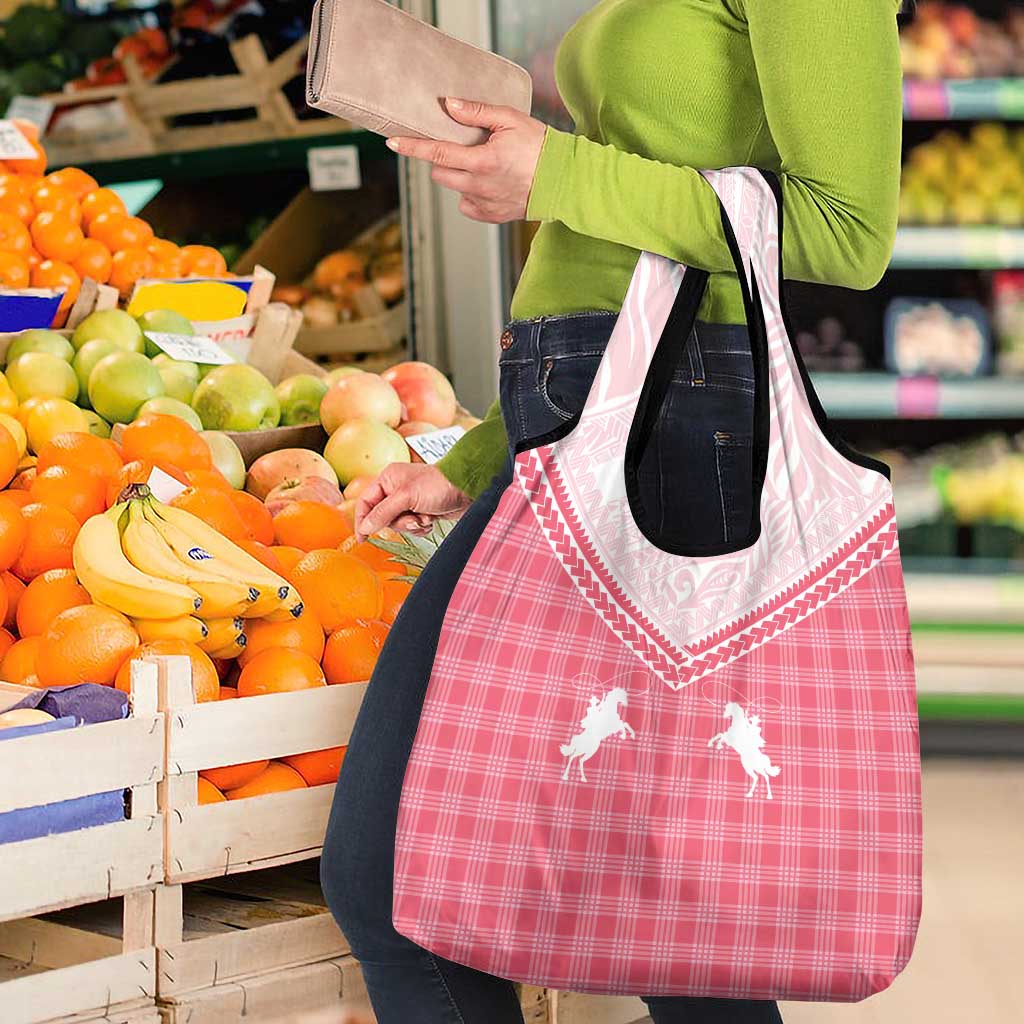 Aloha Hawaii Cowboys Paniolo Grocery Bag Rose Palaka - Polynesian Pride