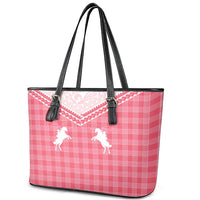 Aloha Hawaii Cowboys Paniolo Leather Tote Bag Rose Palaka - Polynesian Pride