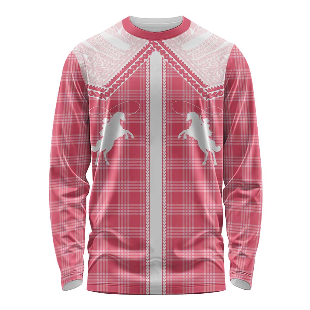 Aloha Hawaii Cowboys Paniolo Long Sleeve Shirt Rose Palaka - Polynesian Pride