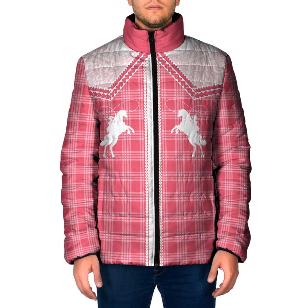 Aloha Hawaii Cowboys Paniolo Padded Jacket Rose Palaka - Polynesian Pride