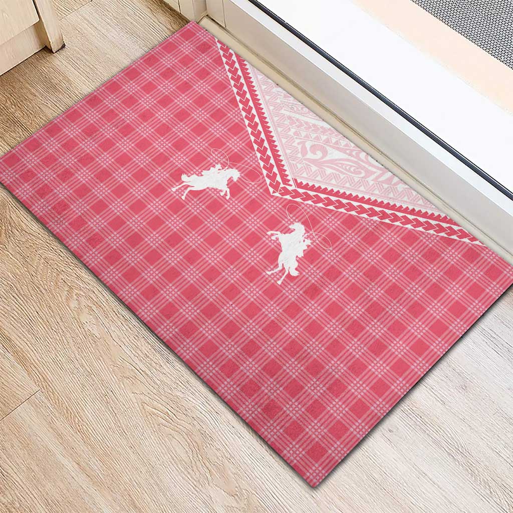 Aloha Hawaii Cowboys Paniolo Rubber Doormat Rose Palaka - Polynesian Pride