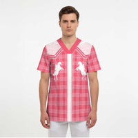 Aloha Hawaii Cowboys Paniolo Scrub Top Rose Palaka - Polynesian Pride