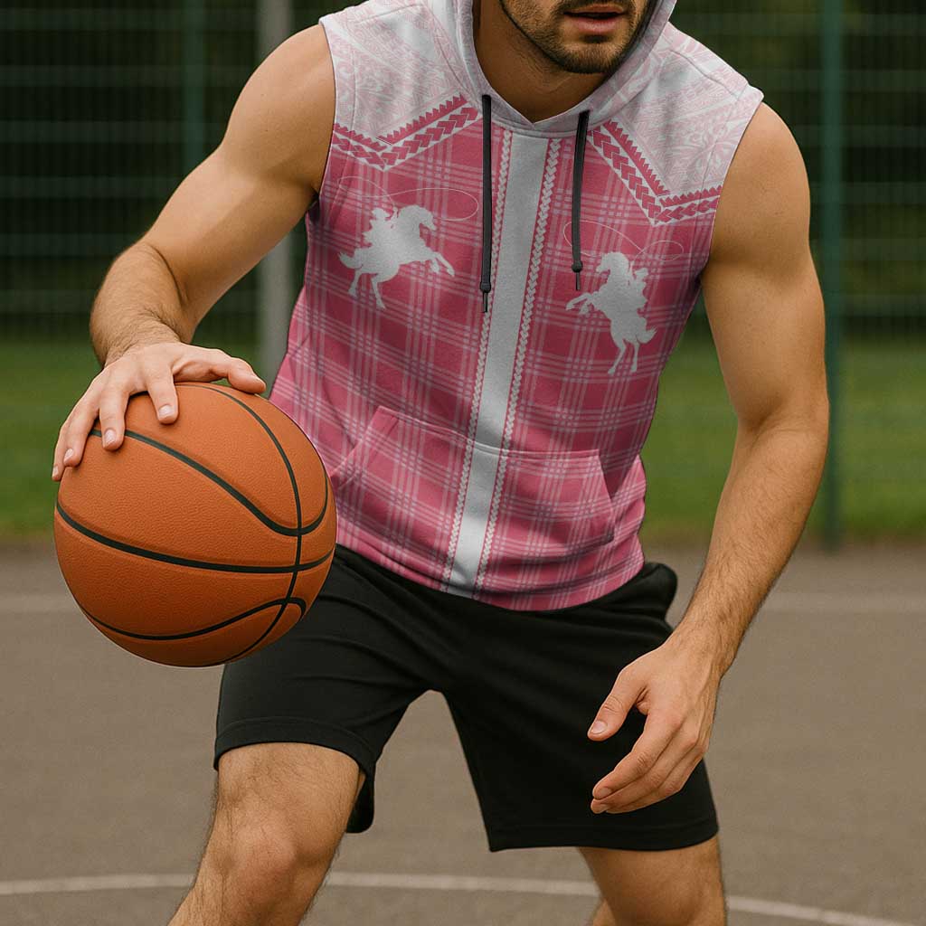 Aloha Hawaii Cowboys Paniolo Sleeveless Hoodie Rose Palaka - Polynesian Pride