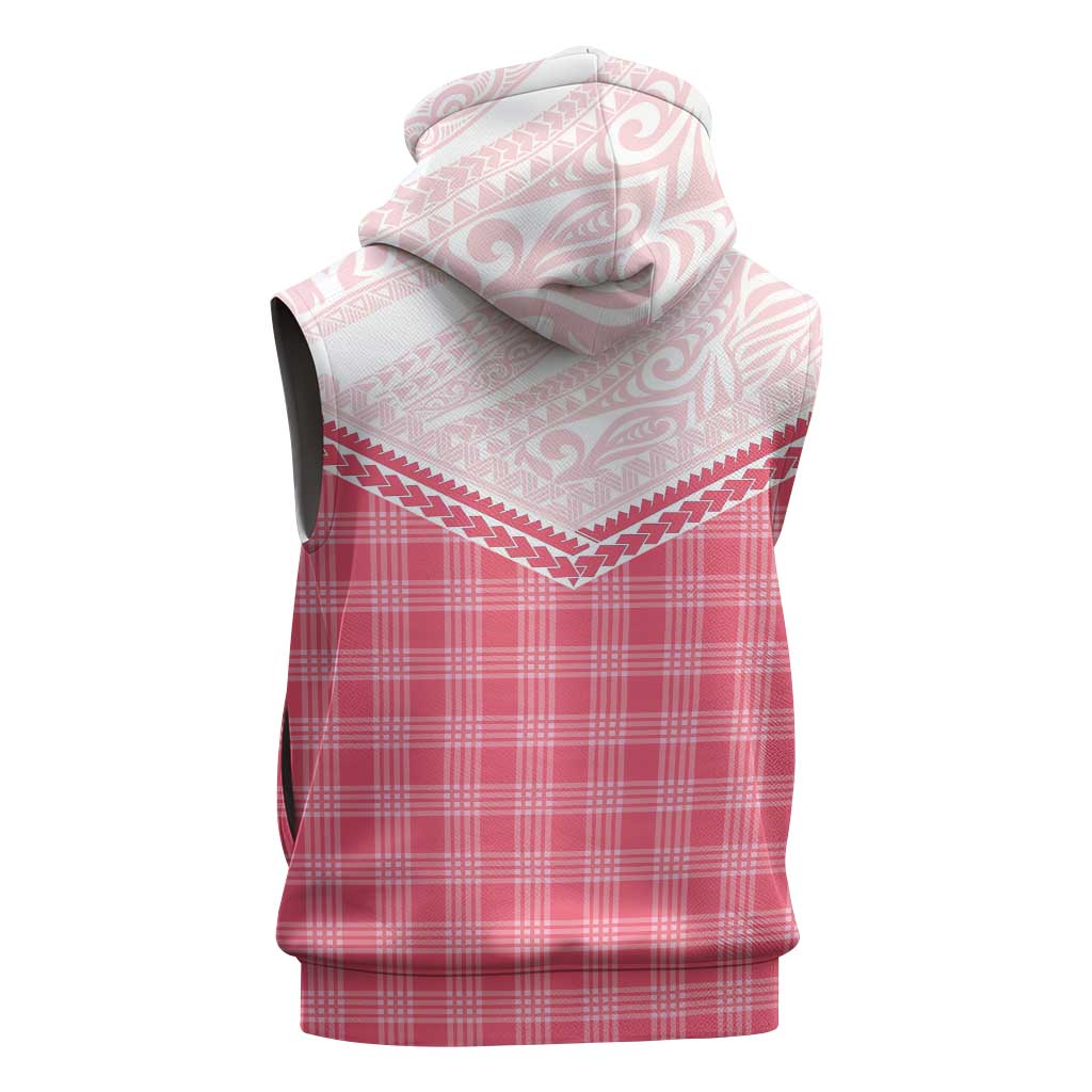 Aloha Hawaii Cowboys Paniolo Sleeveless Zip Hoodie Rose Palaka - Polynesian Pride