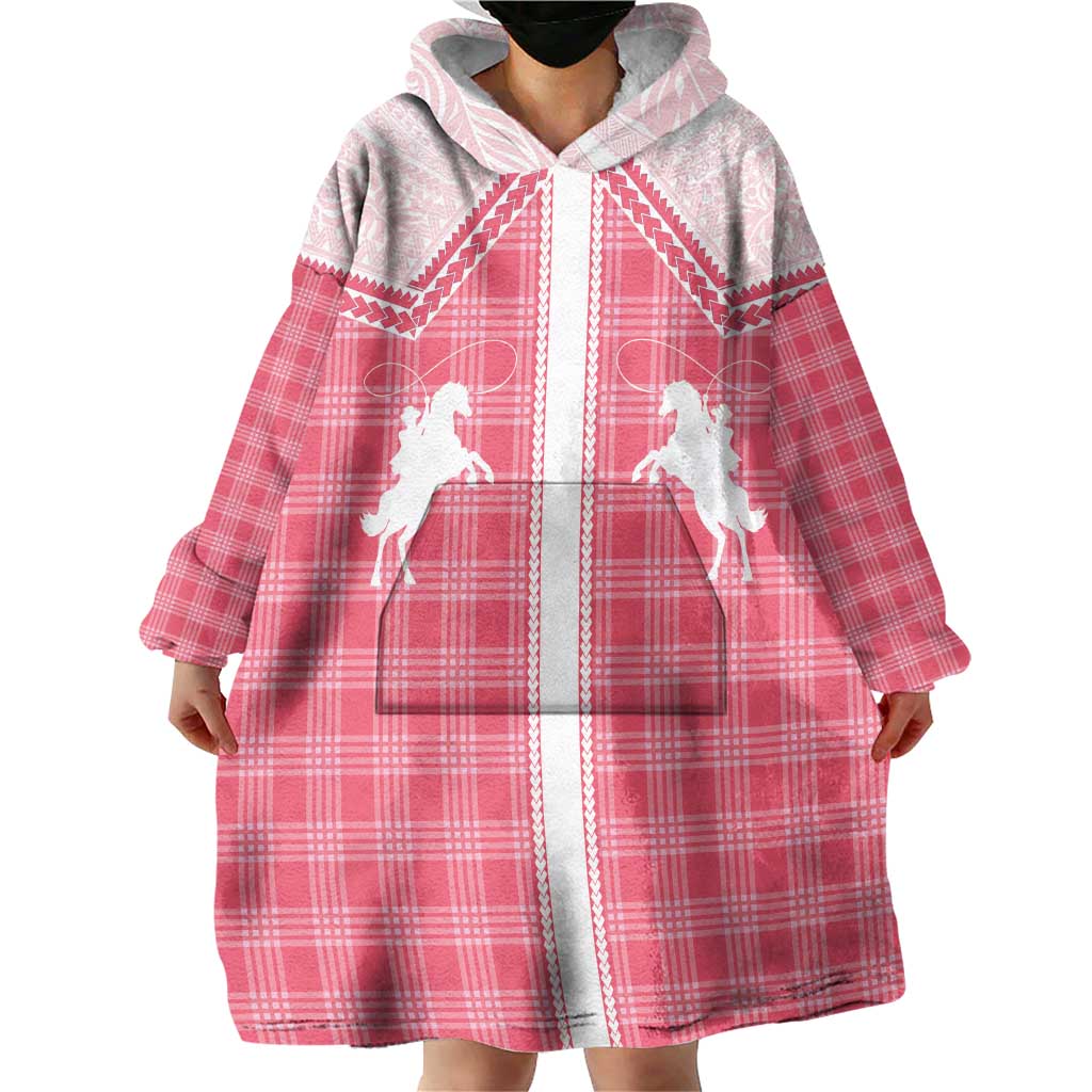 Aloha Hawaii Cowboys Paniolo Wearable Blanket Hoodie Rose Palaka - Polynesian Pride