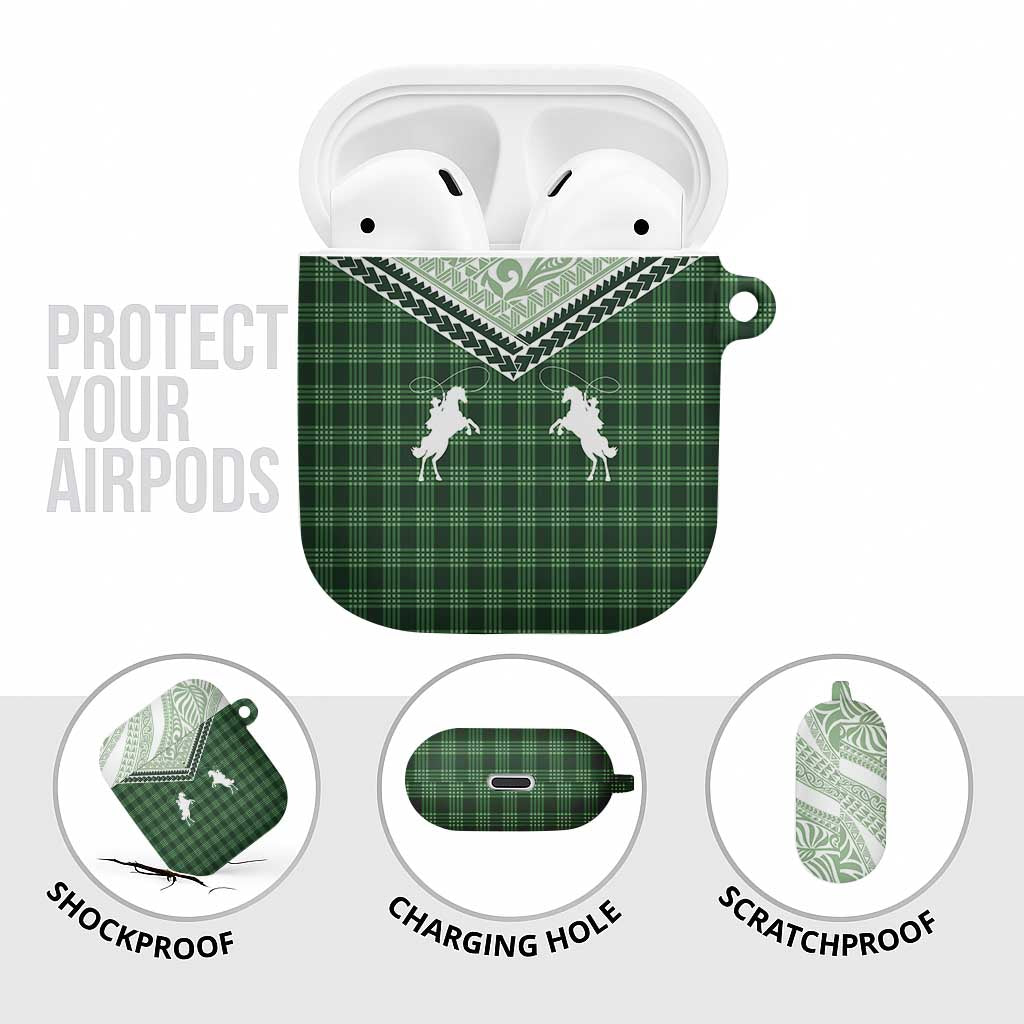 Aloha Hawaii Cowboys Paniolo AirPods Case Forest Green Palaka - Polynesian Pride