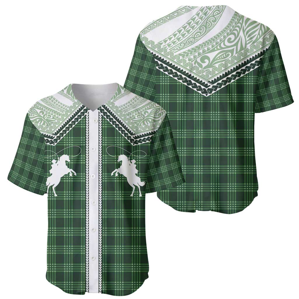Aloha Hawaii Cowboys Paniolo Baseball Jersey Forest Green Palaka LT7 - Polynesian Pride