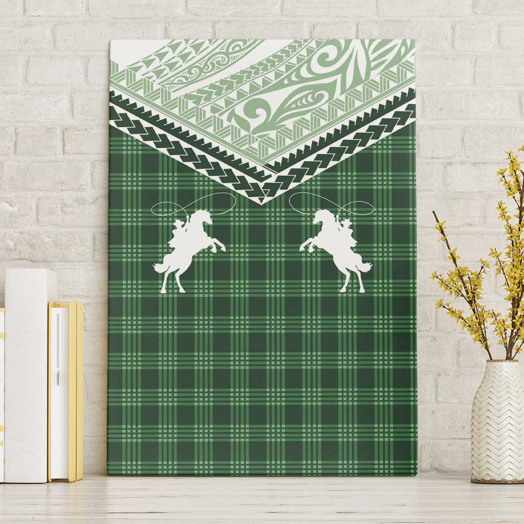 Aloha Hawaii Cowboys Paniolo Canvas Wall Art Forest Green Palaka LT7 Without Frame Dark Green - Polynesian Pride