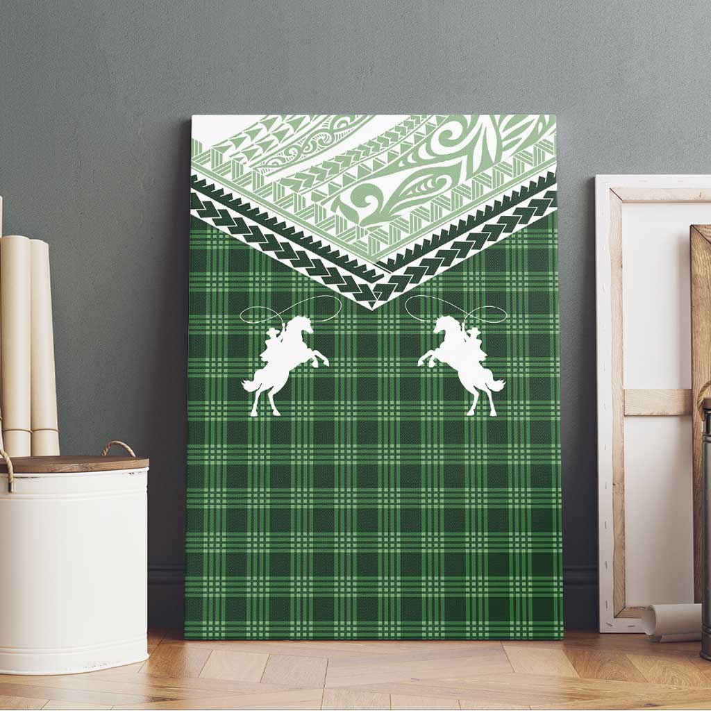Aloha Hawaii Cowboys Paniolo Canvas Wall Art Forest Green Palaka LT7 - Polynesian Pride
