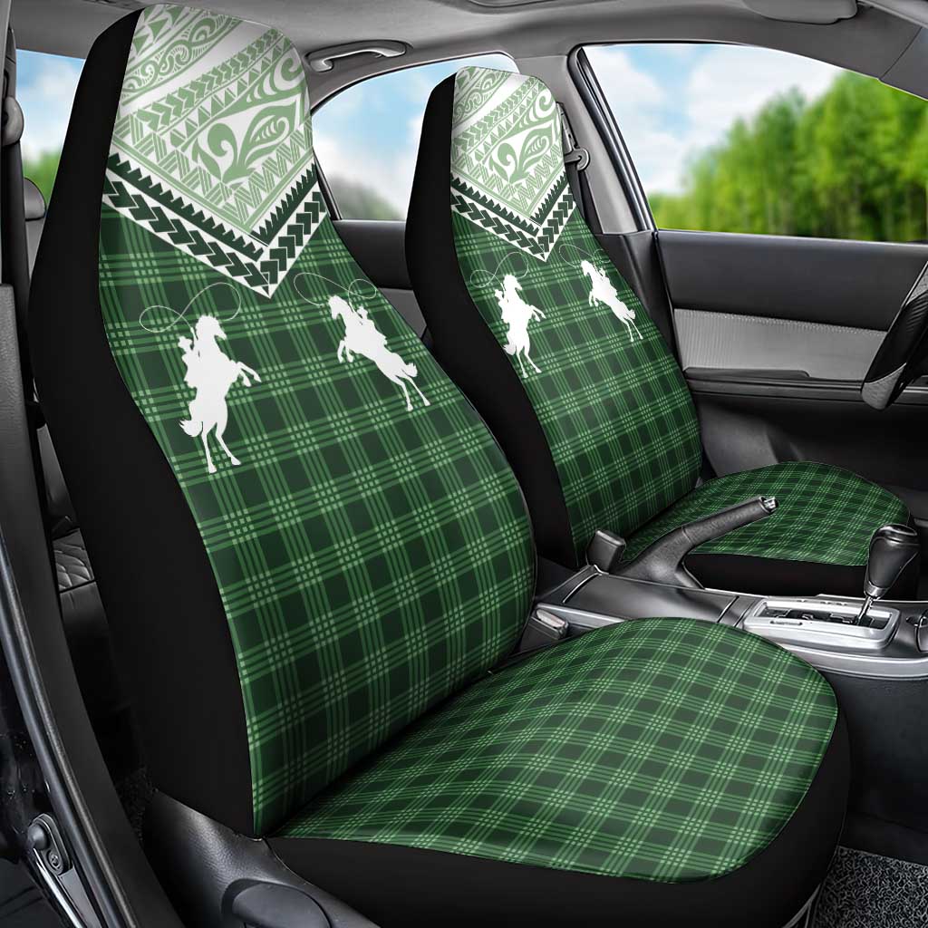 Aloha Hawaii Cowboys Paniolo Car Seat Cover Forest Green Palaka - Polynesian Pride