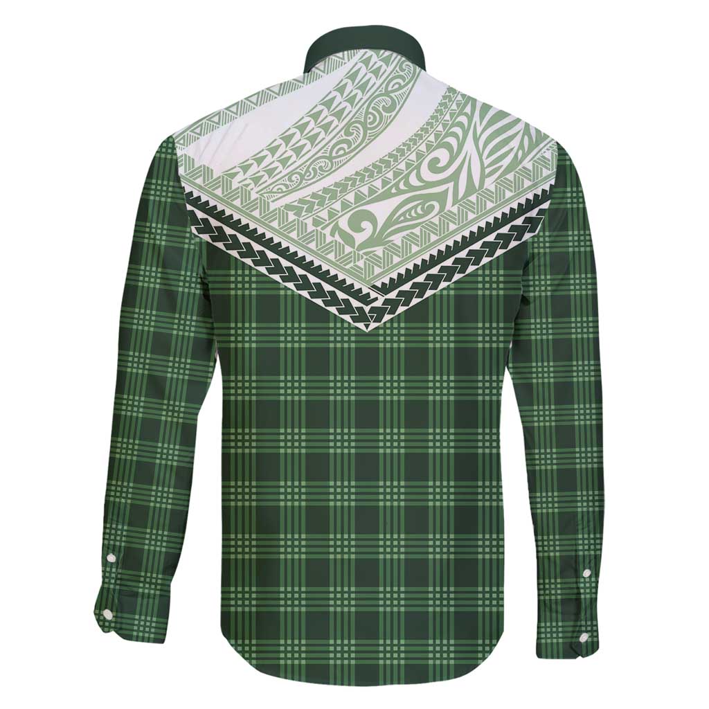 Aloha Hawaii Cowboys Paniolo Family Matching Puletasi and Hawaiian Shirt Forest Green Palaka - Polynesian Pride