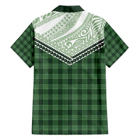 Aloha Hawaii Cowboys Paniolo Family Matching Short Sleeve Bodycon Dress and Hawaiian Shirt Forest Green Palaka - Polynesian Pride