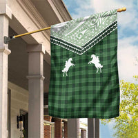 Aloha Hawaii Cowboys Paniolo Garden Flag Forest Green Palaka - Polynesian Pride