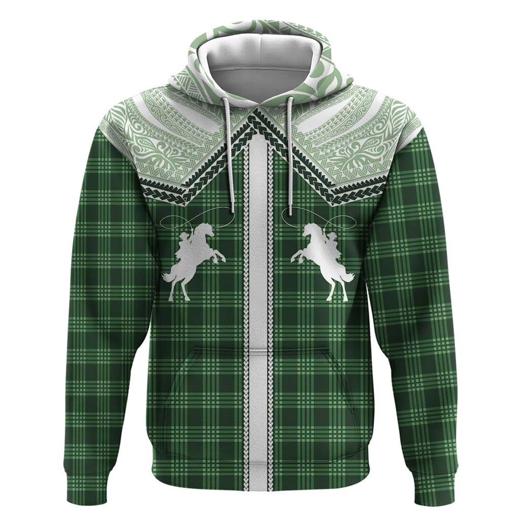 Aloha Hawaii Cowboys Paniolo Hoodie Forest Green Palaka - Polynesian Pride