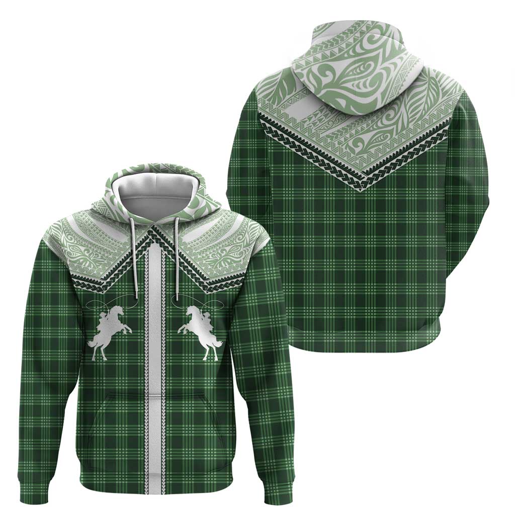 Aloha Hawaii Cowboys Paniolo Hoodie Forest Green Palaka - Polynesian Pride
