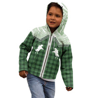 Aloha Hawaii Cowboys Paniolo Kid Hoodie Forest Green Palaka - Polynesian Pride