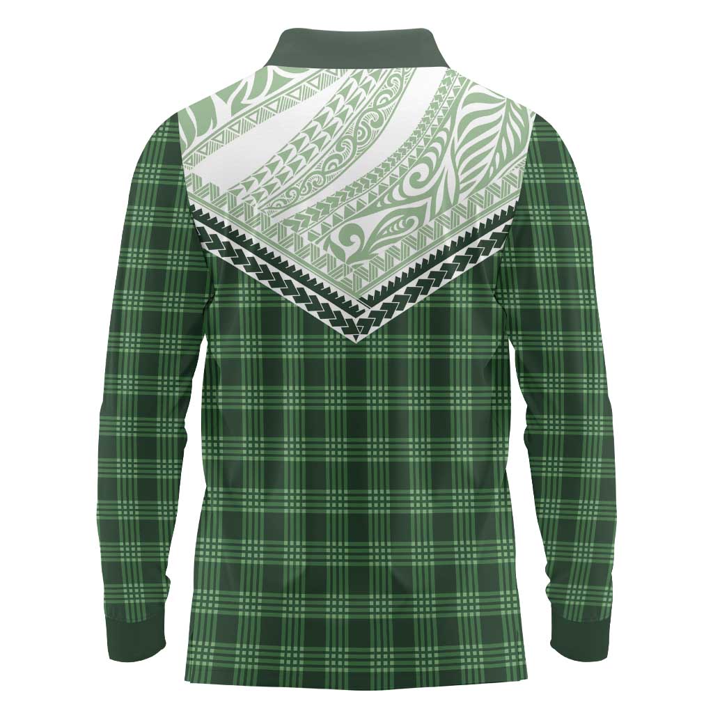 Aloha Hawaii Cowboys Paniolo Long Sleeve Polo Shirt Forest Green Palaka - Polynesian Pride