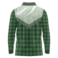 Aloha Hawaii Cowboys Paniolo Long Sleeve Polo Shirt Forest Green Palaka - Polynesian Pride