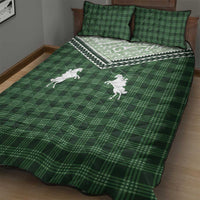 Aloha Hawaii Cowboys Paniolo Quilt Bed Set Forest Green Palaka - Polynesian Pride