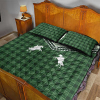 Aloha Hawaii Cowboys Paniolo Quilt Bed Set Forest Green Palaka - Polynesian Pride