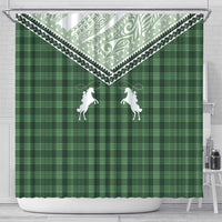 Aloha Hawaii Cowboys Paniolo Shower Curtain Forest Green Palaka - Polynesian Pride